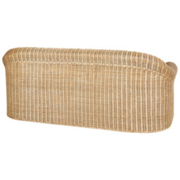 Beliani Garden Sofa 3 Seater Livadeia Rattan Natural - thumbnail 6