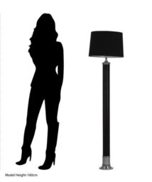 Orsina Canon Floor Lamp, Silver, Black, Synthethic, Metal, , Metal - thumbnail 2