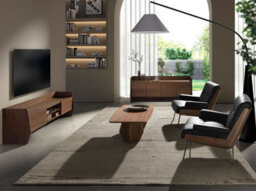 Angel Cerda Stylish Black And Walnut Leatherette Armchair For Modern Living Spaces - thumbnail 3