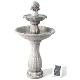 Primrose White Solar Water Fountain Imperial Round 2 Tiered With Lights H112Cm - thumbnail 7