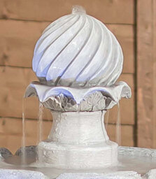 Primrose White Solar Water Fountain Imperial Round 2 Tiered With Lights H112Cm - thumbnail 2