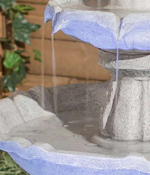 Primrose White Solar Water Fountain Imperial Round 2 Tiered With Lights H112Cm - thumbnail 8