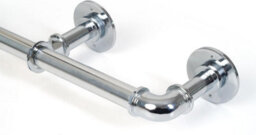 Lister Cartwright 25mm Chrome Industrial Pipe Eyelet Fixed Curtain Pole Heavy Duty Metal Curtain Rod(120 Cm) - thumbnail 3