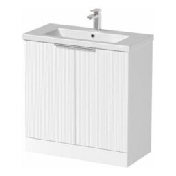 Affine Bathroom Vanity Unit Basin Sink Free Standing 800mm Door Cabinet Storage White - thumbnail 5