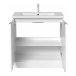 Affine Bathroom Vanity Unit Basin Sink Free Standing 800mm Door Cabinet Storage White - thumbnail 6