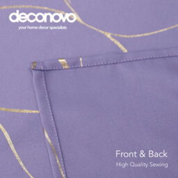Deconovo Eyelet Blackout Curtains, Gold Wave Foil Printed Curtains For Living Room, W46 X L90 Inch, Light Purple, 1 Pair - thumbnail 7