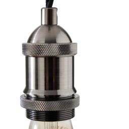 Colours Satin Grey Pewter Effect Pendant Ceiling Light, (Dia)100mm - thumbnail 6