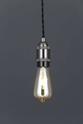 Colours Satin Grey Pewter Effect Pendant Ceiling Light, (Dia)100mm - thumbnail 3