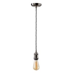 Colours Satin Grey Pewter Effect Pendant Ceiling Light, (Dia)100mm - thumbnail 5