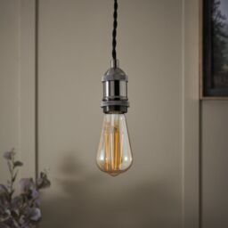 Colours Satin Grey Pewter Effect Pendant Ceiling Light, (Dia)100mm - thumbnail 2