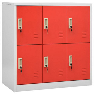 Berkfield Locker Cabinet Light Grey And Red 90X45X92.5 Cm Steel - image 1