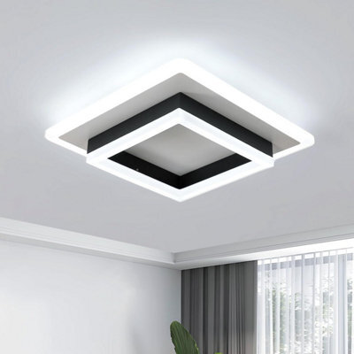 Senqiu Led Ceiling Light 30 W, 3375 Lm Modern Square Lamp, Black Lights For Bedroom, Kitchen Hallway, Office, Living Room, Cold