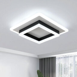 Senqiu Led Ceiling Light 30 W, 3375 Lm Modern Square Lamp, Black Lights For Bedroom, Kitchen Hallway, Office, Living Room, Cold