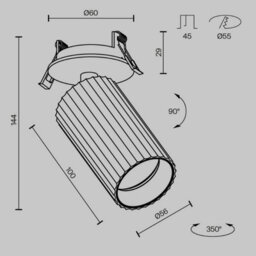 Luminosa Lighting Luminosa Calipso Recessed Adjustable Recessed Downlight White 1Xgu10 - thumbnail 2