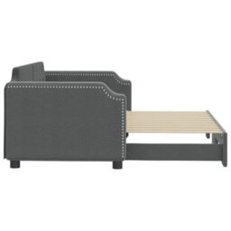 Berkfield Daybed With Trundle Dark Grey 90X190 Cm Fabric - thumbnail 4