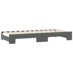 Berkfield Daybed With Trundle Dark Grey 90X190 Cm Fabric - thumbnail 8