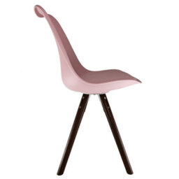 Fusion Living Soho Blush Pink Plastic Dining Chair With Pyramid Dark Wood Legs - thumbnail 6