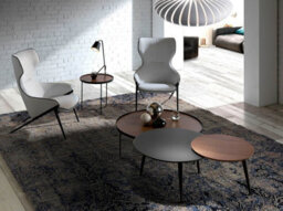 Angel Cerda Stylish Grey Fabric Armchair With Black Steel Legs - thumbnail 3