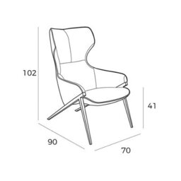 Angel Cerda Stylish Grey Fabric Armchair With Black Steel Legs - thumbnail 7