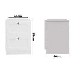Fwstyle Artus 3 Piece White Bedroom Furniture Set - 6 Drawer Chest, 2 Drawer Bedside, 2 Door 2 Drawer Wardrobe - thumbnail 7