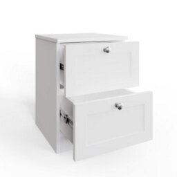 Fwstyle Artus 3 Piece White Bedroom Furniture Set - 6 Drawer Chest, 2 Drawer Bedside, 2 Door 2 Drawer Wardrobe - thumbnail 2