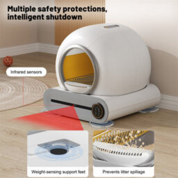 Abrihome 65L Self-Cleaning Cat Litter Box For Multiple Cats, Multi-Litter Compatible, Infrared Sensor & App Control - thumbnail 2