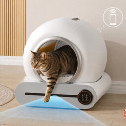 Abrihome 65L Self-Cleaning Cat Litter Box For Multiple Cats, Multi-Litter Compatible, Infrared Sensor & App Control - thumbnail 1