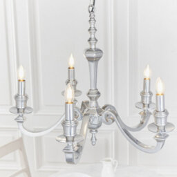 Anson Lighting Francisco Polished Cast Aluminium Classic Candelabra Style 5 Light Ceiling Pendant - thumbnail 4