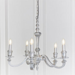 Anson Lighting Francisco Polished Cast Aluminium Classic Candelabra Style 5 Light Ceiling Pendant - thumbnail 2