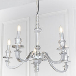 Anson Lighting Francisco Polished Cast Aluminium Classic Candelabra Style 5 Light Ceiling Pendant - thumbnail 3