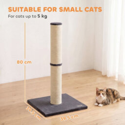 Pawhut Cat Scratching Post, 80Cm Tall Cat Scratch Post For Indoor Kittens - thumbnail 3