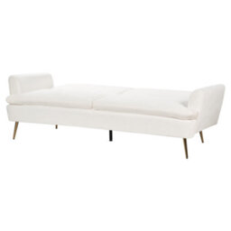 Beliani Sofa Bed 3 Seater Vettre Velvet Off-White - thumbnail 6