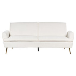 Beliani Sofa Bed 3 Seater Vettre Velvet Off-White - thumbnail 1