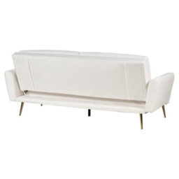 Beliani Sofa Bed 3 Seater Vettre Velvet Off-White - thumbnail 7