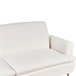 Beliani Sofa Bed 3 Seater Vettre Velvet Off-White - thumbnail 8
