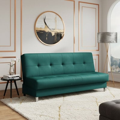 Enduro Xi Click Clack Sofa Bed Wooden Frame Foam Mattress Ideal For Living Room 195X90X85 Cm Tugrquoise - image 1