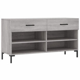 Berkfield Shoe Bench Grey Sonoma 102X35X55 Cm Engineered Wood - thumbnail 2