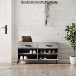 Berkfield Shoe Bench Grey Sonoma 102X35X55 Cm Engineered Wood - thumbnail 1