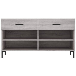 Berkfield Shoe Bench Grey Sonoma 102X35X55 Cm Engineered Wood - thumbnail 6