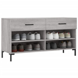 Berkfield Shoe Bench Grey Sonoma 102X35X55 Cm Engineered Wood - thumbnail 3