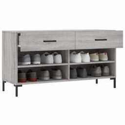 Berkfield Shoe Bench Grey Sonoma 102X35X55 Cm Engineered Wood - thumbnail 4