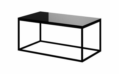 Arte Helio Coffee Table - Elegant Minimalist Design In Black Glass - Chic Cuboid Shape And Sleek Frame Legs - W1100mm X H480mm X D600mm - image 1