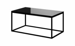 Arte Helio Coffee Table - Elegant Minimalist Design In Black Glass - Chic Cuboid Shape And Sleek Frame Legs - W1100mm X H480mm X D600mm