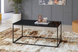 Arte Helio Coffee Table - Elegant Minimalist Design In Black Glass - Chic Cuboid Shape And Sleek Frame Legs - W1100mm X H480mm X D600mm - thumbnail 2