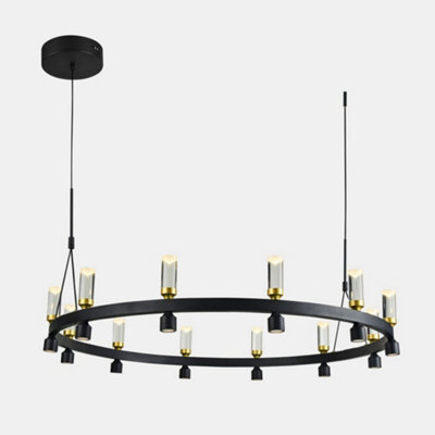 Luminosa Lighting Luminosa Modern Led Hanging Pendant Black, Gold, Warm White 3000K 3103Lm