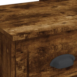 Berkfield Dressing Table With Led Lights Smoked Oak 90X42X132.5 Cm - thumbnail 9