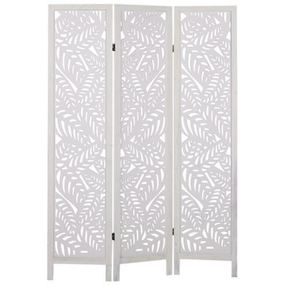 Beliani 3 Panel Room Divider Melago White 122 Cm 170 Cm - image 1