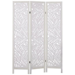 Beliani 3 Panel Room Divider Melago White 122 Cm 170 Cm - thumbnail 1