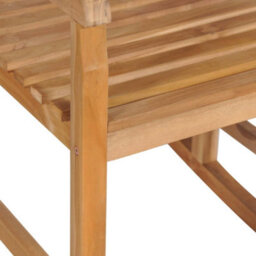 Berkfield Rocking Chair Solid Teak Wood - thumbnail 3