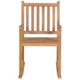 Berkfield Rocking Chair Solid Teak Wood - thumbnail 2